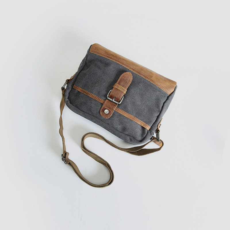 New casual shoulder bag men's canvas crossbody bag