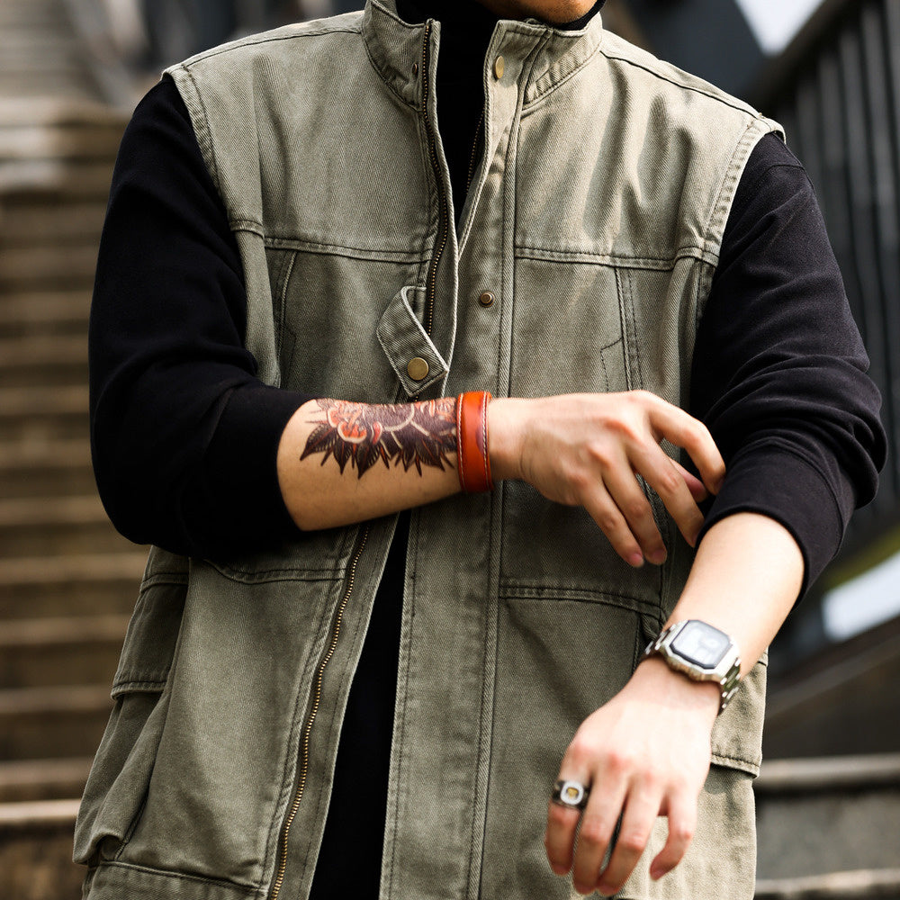 Tactical large pocket vest men's outdoor loose camping without camisol