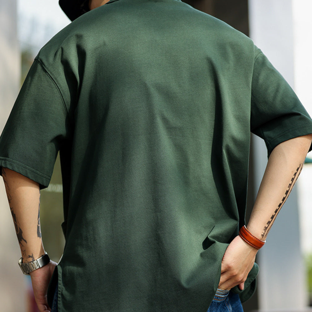 American pocket collar men's loose outdoor sports polo shirt