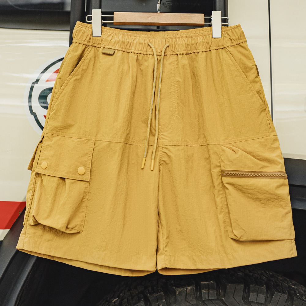 Summer American retro mountain style quick drying multi pocket shorts