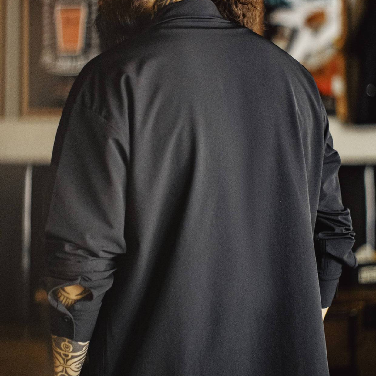 American black pocket mountain functional commuting Casual Shirts