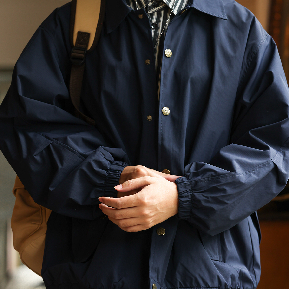 Japanese Retro Men'S Cleanfit Loose Thin Casual Lapel Coach Jacket