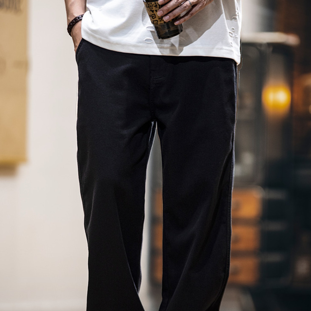 2025 American retro men's Lyocell spring and summer new loose straight leg pants