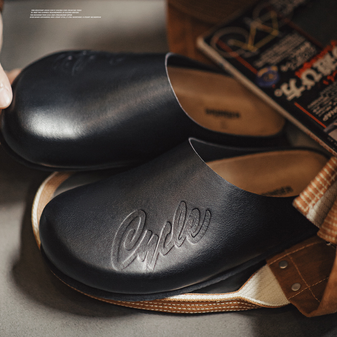 Summer New Men's Minimalist Old Money Style One Step Casual Cork Bottom Slippers