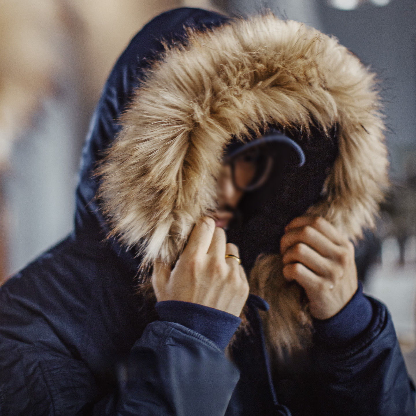 American Retro N2A Fur Collar Blue Men'S Short Cotton Jacket