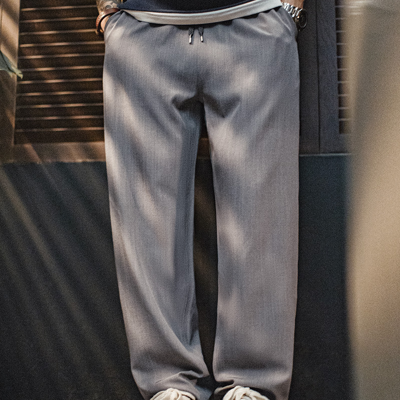 American casual cleanfit vintage grey commuting thin pants