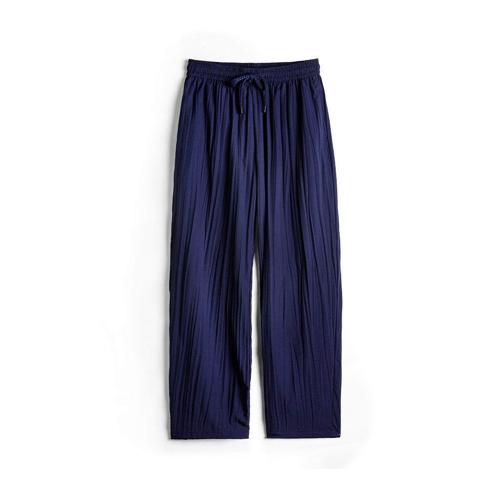 Japanese pleated casual thin breathable drawstring hanging pants