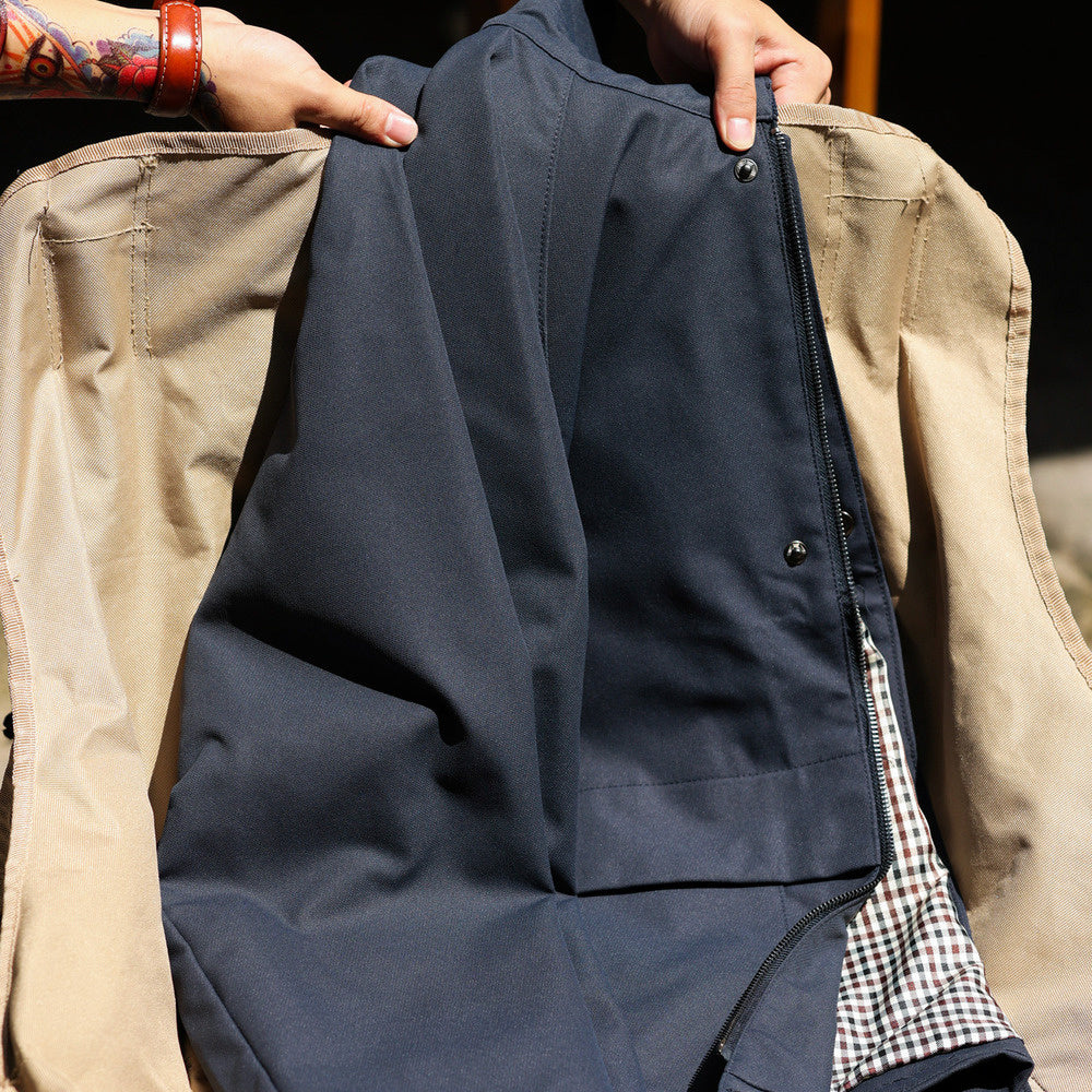 Vintage Plunging Sleeve Harrington Jacket Corduroy Patchwork Lapel Detroit Workwear Jacket