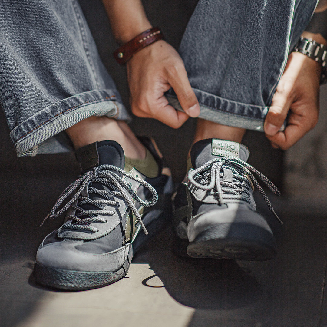 New Retro Casual Sports Low Cut Thin Soled Black DeXun Forrest Gump Shoes