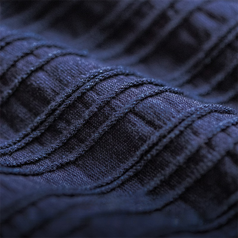 Maden vintage jacquard knit denim Henry shirt vintage tough guy slim fit long sleeved tee