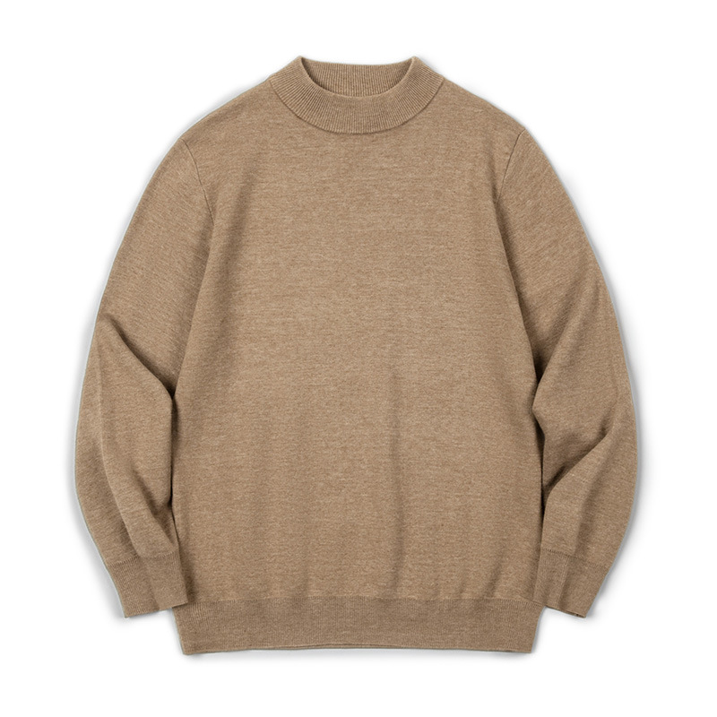MADEN Casual Basic Style Mock Neck Sweater Thermal Head Cover Knitted Bottoming Shirt