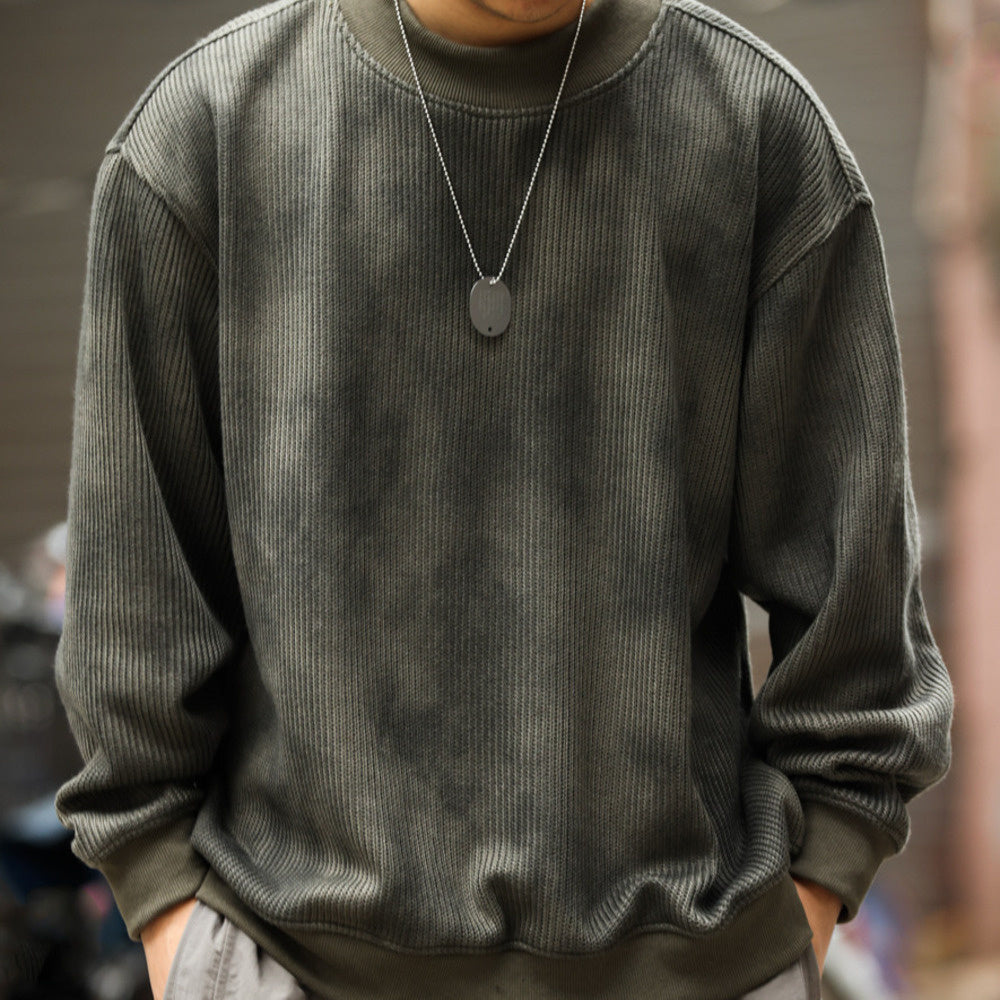Swoosh Wool Knit Crew Neck Sweatshirt 540g Heavyweight Chunky Thread V