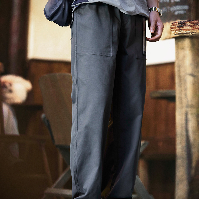 Japanese Outdoor Waterproof Drawstring Tied Leg Men'S Straight Leg Workwear Casual Pants