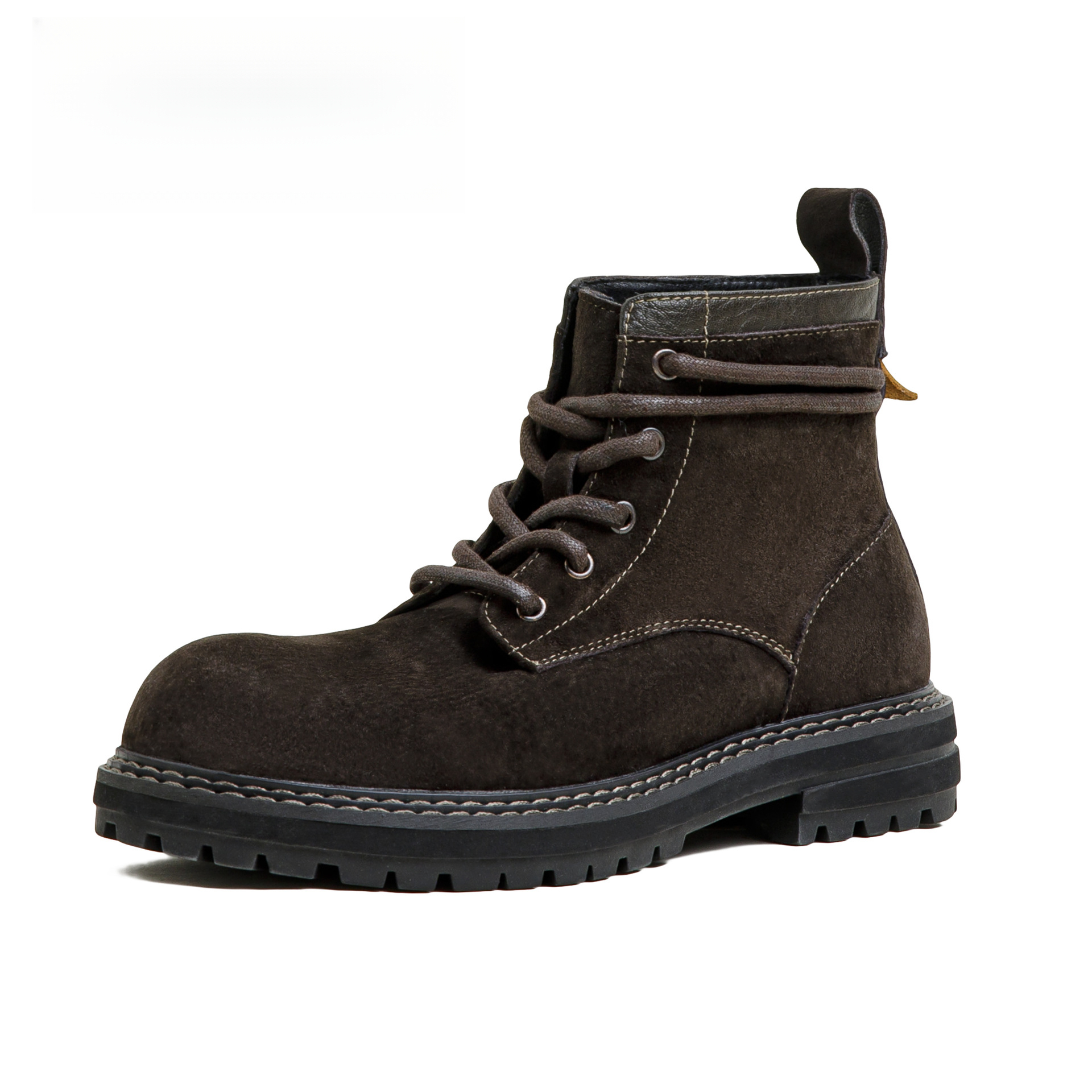 Maden Wilderness Brown Retro Work Boots Casual Mid Top Thick Bottom Leather Breathable Martin Boots