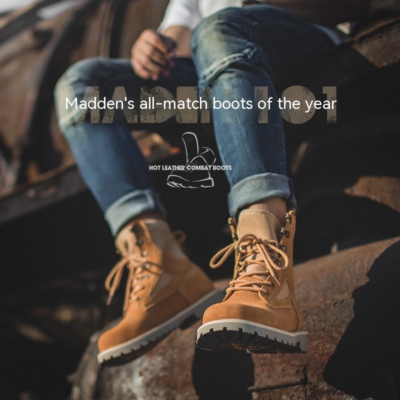 Maden High top tactical Martin boots British style work boots, mid top outdoor desert boots