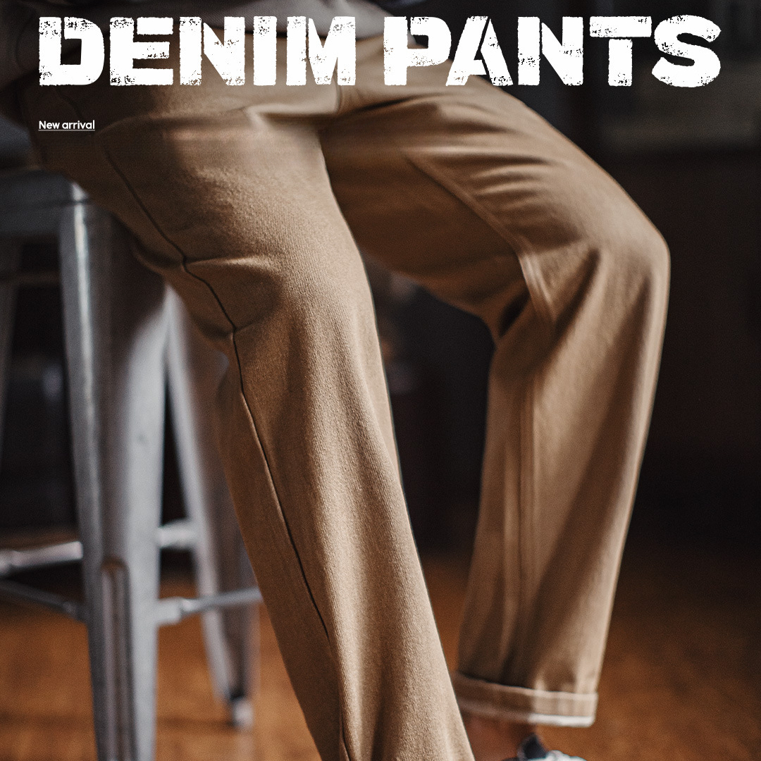 American Retro Khaki Maillard Straight Leg Casual Jeans