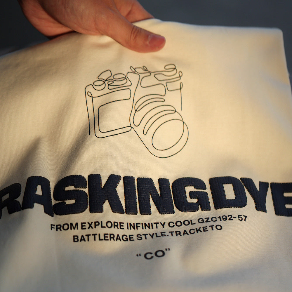 American casual printed 210G Men's loose cotton short sleeved T-shirt