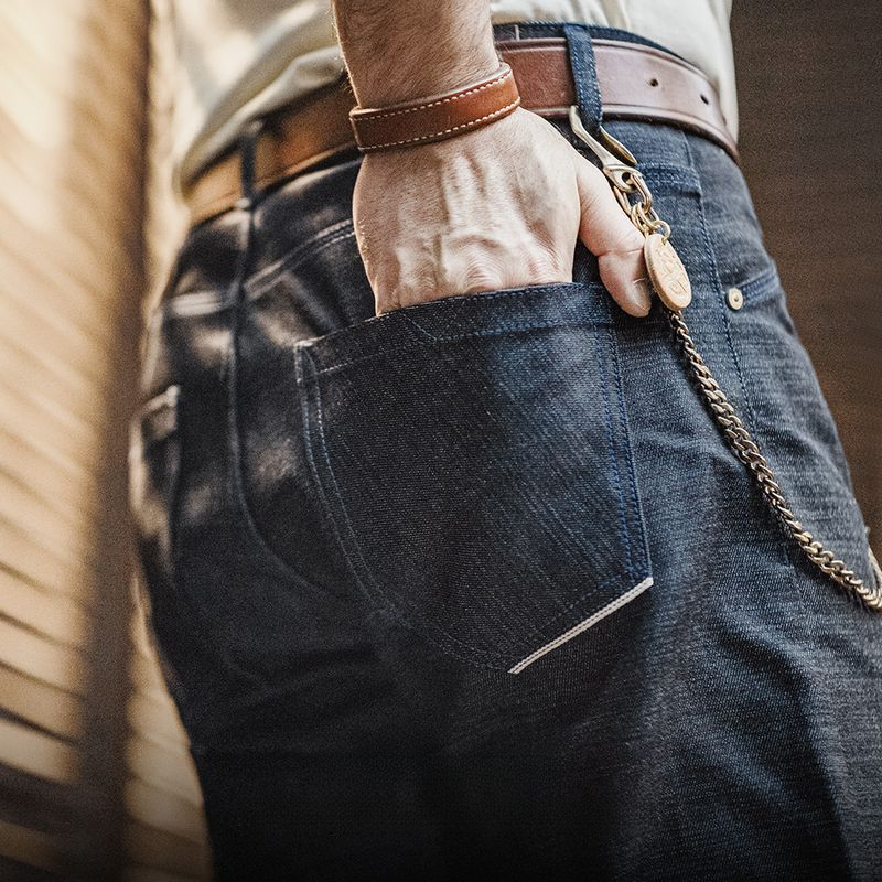 Madden Vintage Pepper Salt Raw Cow Denim Jeans Ami Click Denim Bareback Straight Legs