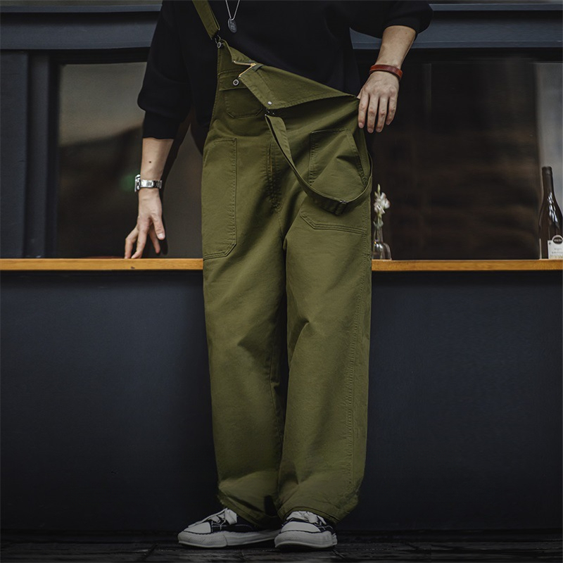 Maden retro navy deck strap pants amikaji strap casual straight leg jumpsuit