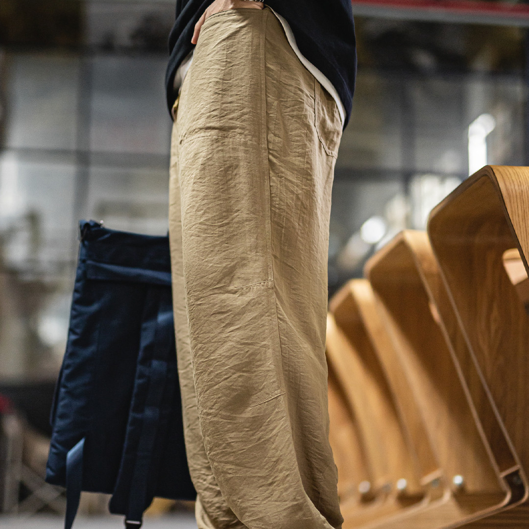 Old money style thin hanging Lyocell Tencel linen long pants