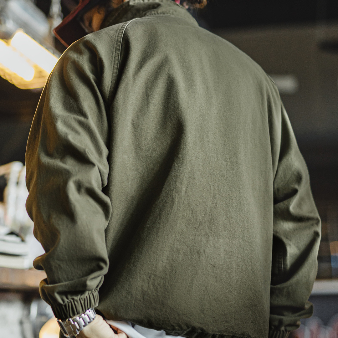 American Retro Stand Up Collar M65 Windproof Silhouette Military Green Vintage Jacket