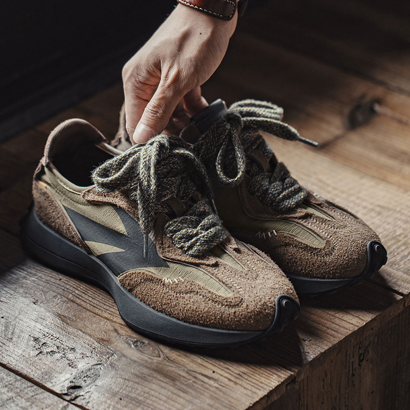 Maden Summer New Dad Shoes Men's Retro Thick Bottom Slow Running Breathable Leisure Sports Waffle Forrest Shoes Trendy