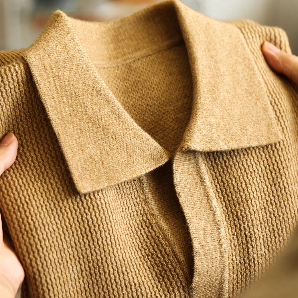 American Retro Seagull Collar Knitted Men'S Polo Shirt