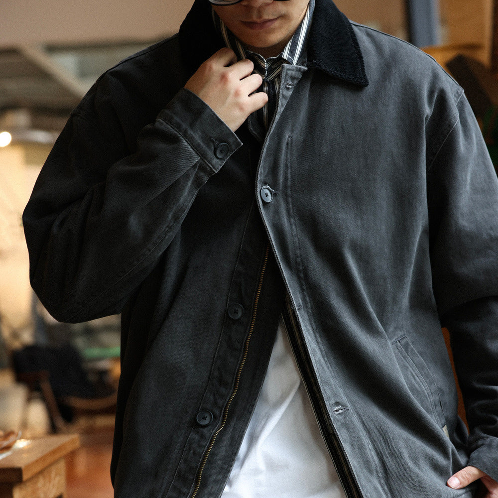 Vintage Classic N-1 Deck Suit Casual Jacket, Aged Enzyme Washed Coat