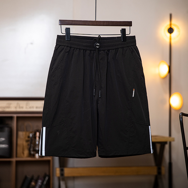 Summer men's lightweight outdoor reflective strip quick drying shorts