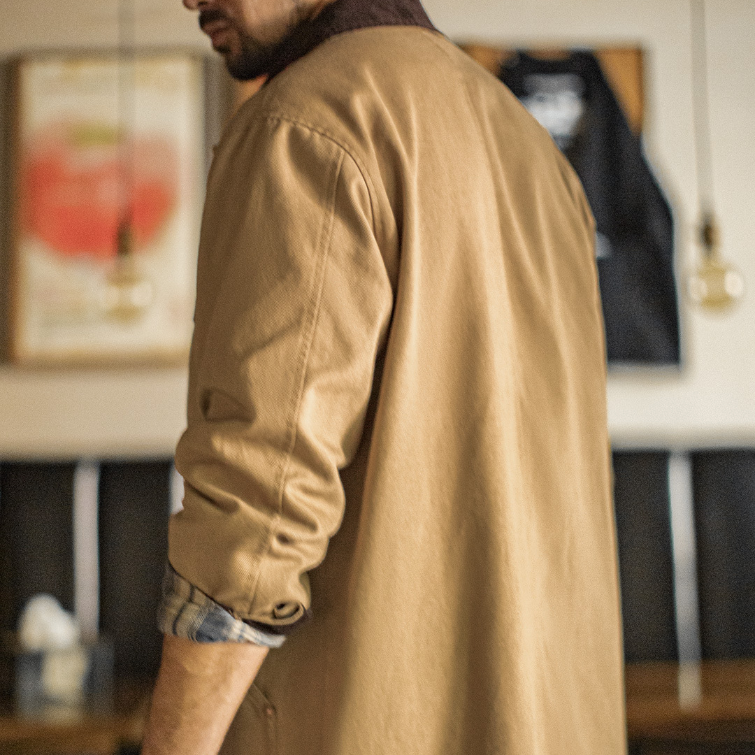 American Retro Michigan Khaki Barn Style Mid Length Jacket