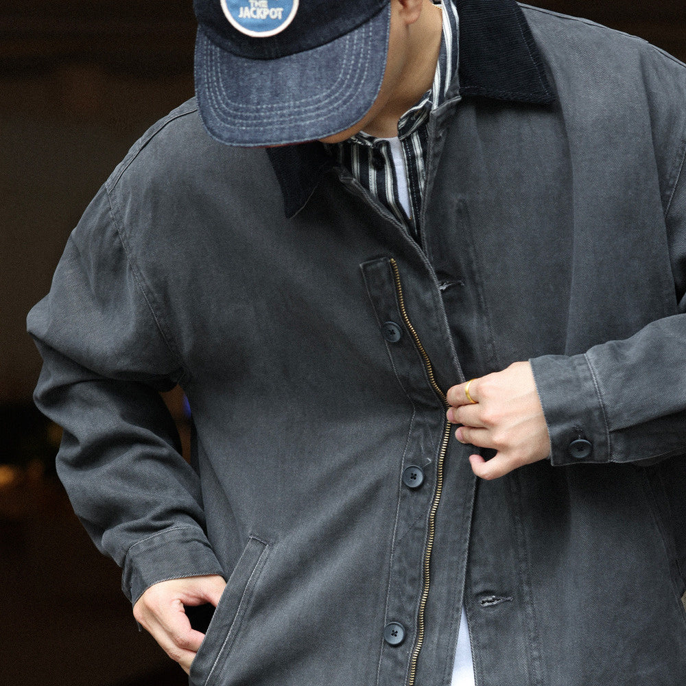 Vintage Classic N-1 Deck Suit Casual Jacket, Aged Enzyme Washed Coat