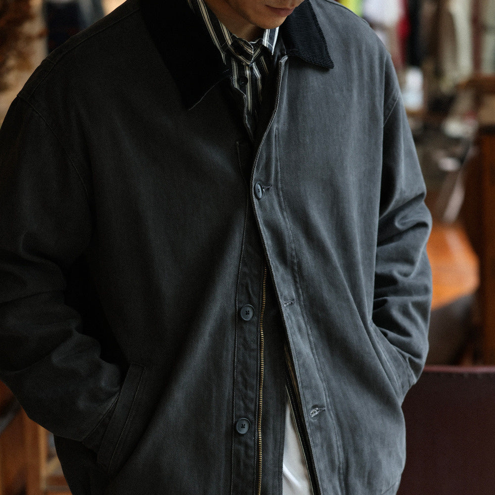 Vintage Classic N-1 Deck Suit Casual Jacket, Aged Enzyme Washed Coat