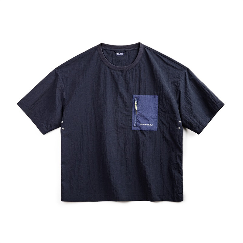 Maden Mountain outdoor thin pocket patchwork shoulder nylon breathable half sleeved T-shirt