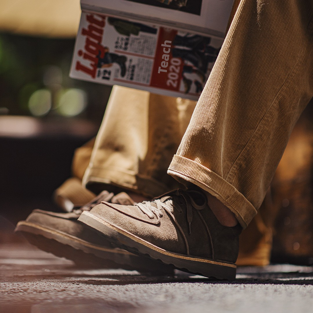 Winter New Casual Lightweight Genuine Cowhide American Retro Low Top Suede Mocasin Shoes