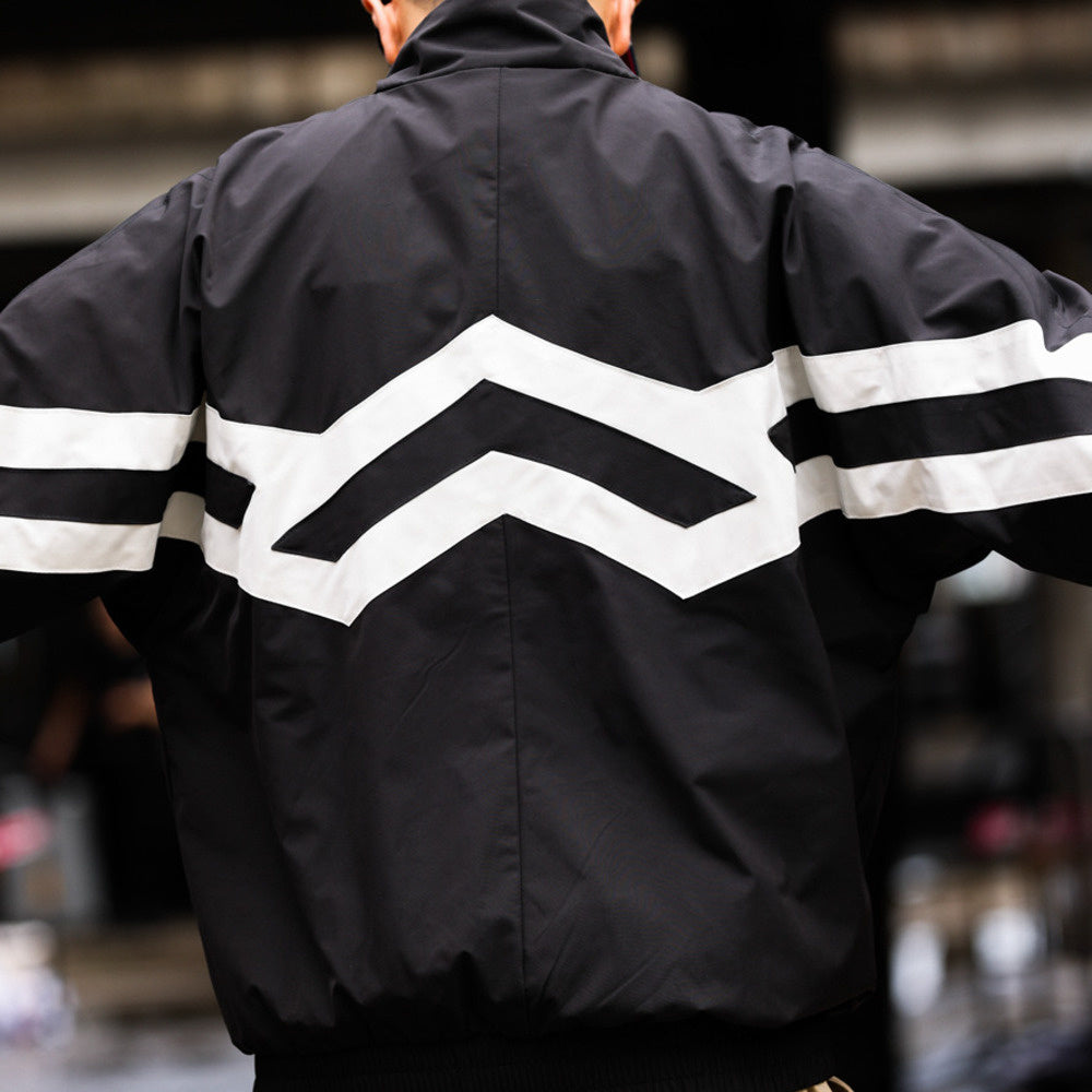 Outdoor stand up collar sports splicing sports jacket men's high-density waterproof gorpcore jacket