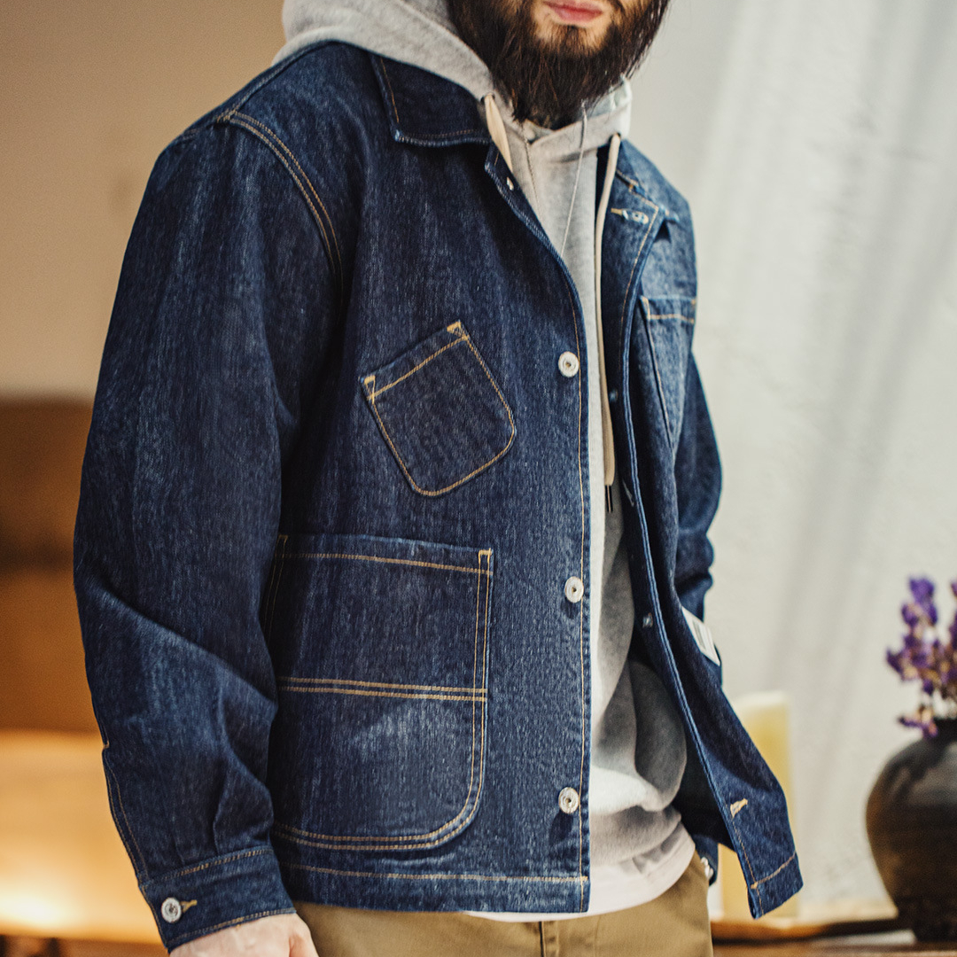 Lapel Denim Jacket Men