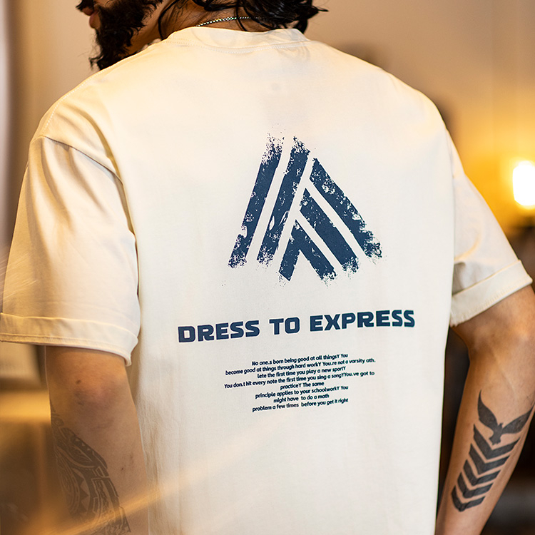 American casual printed men's summer cotton loose round neck short sleeved T-shirt