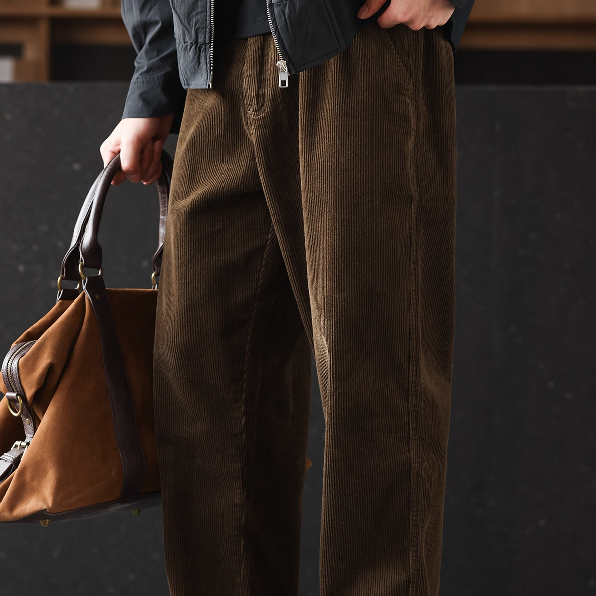 American Retro 300g Heavyweight Corduroy Barn Style Thick Straight Leg Casual Pants