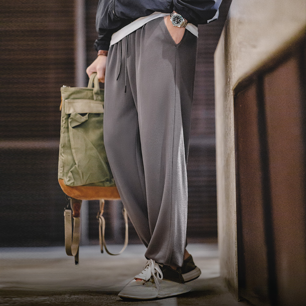 Magi Casual Easypants Waffle Guard Pants Sports Modal Strap Straight Leg Pants