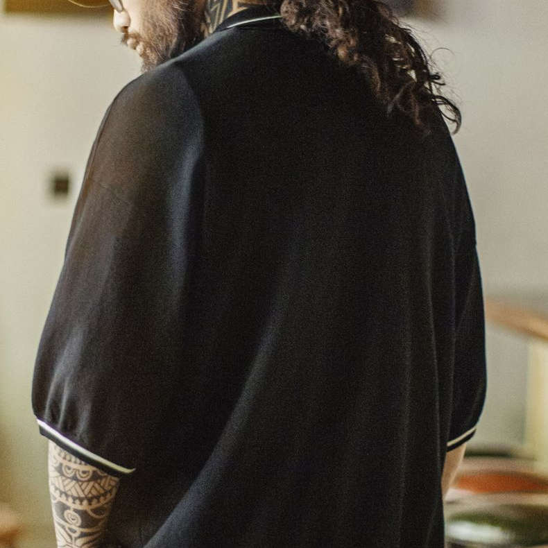 Summer American striped loose drape short sleeved polo shirt