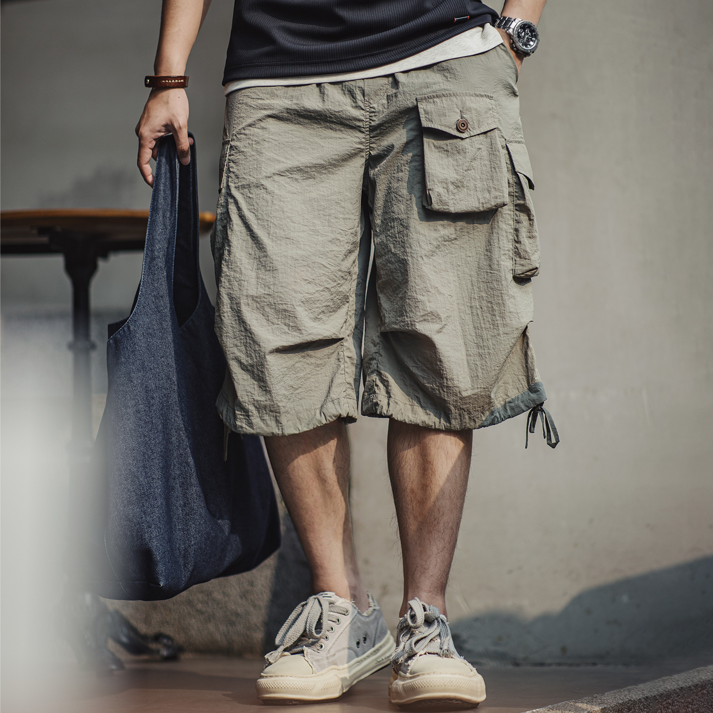 American Retro Commuting Loose Multi Pocket Shorts