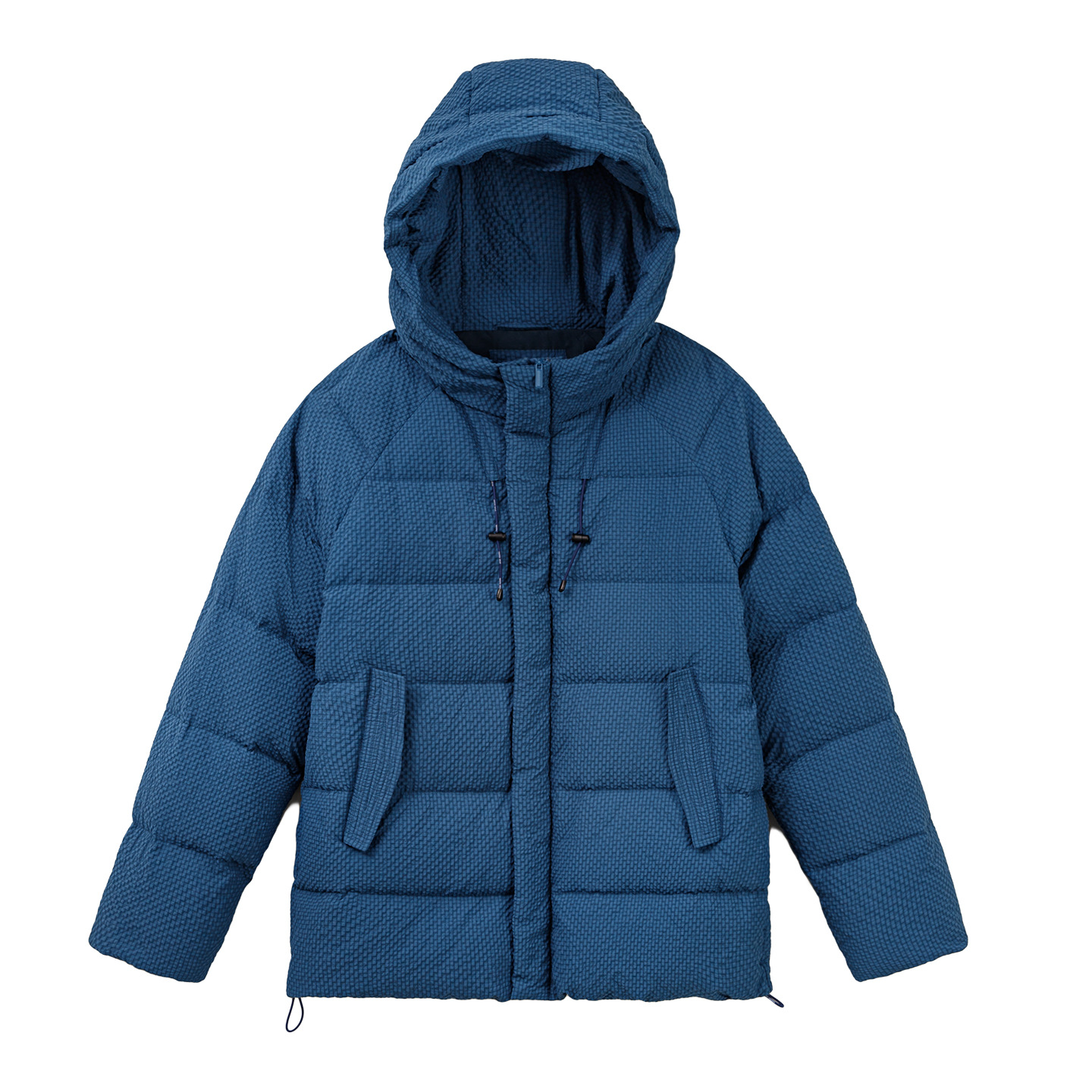 American Style Bubble Gauze 90 White Duck Down High Fluffiness Hooded Down Jacket