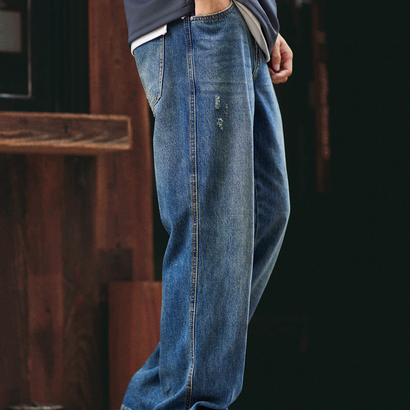 [Washing Bull] Autumn New American Retro Straight leg Jeans