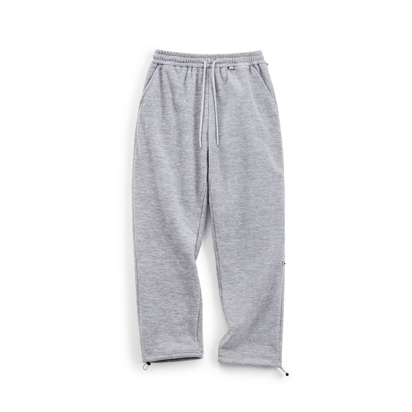 American Casual Gray Fleece With Fleece Straight Leg Elastic Waistband And Ankle Long Pants