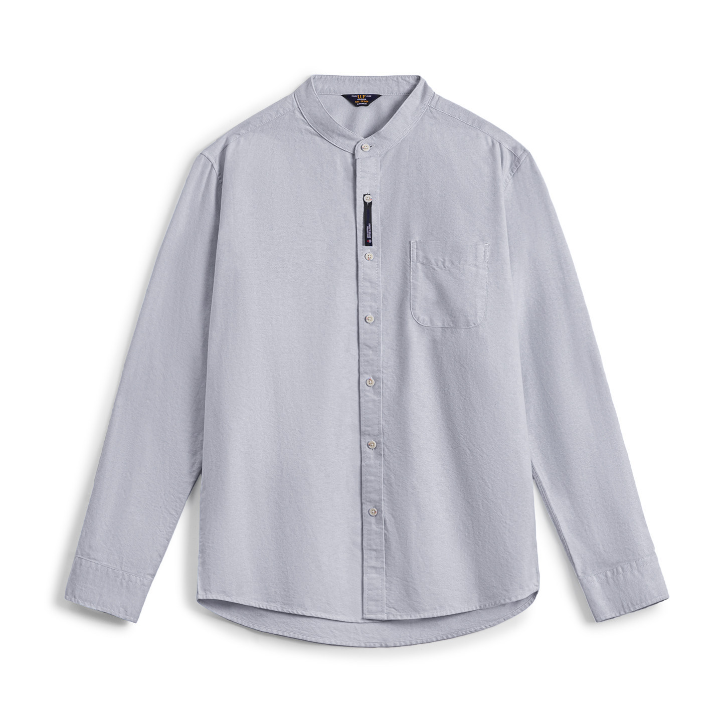 American Oxford Cloth Small High Neck Pure Cotton Long Sleeved Shirt