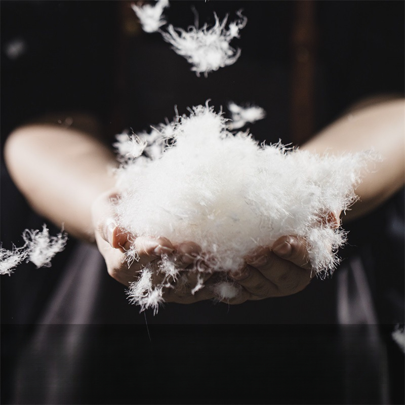 Maden Vintage Wide Quilted White Duck down Hooded down Jacket