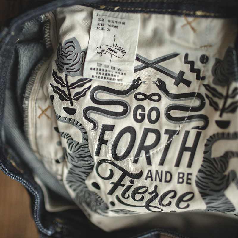 Maden Vintage Denim Red Ear Original Cow Friend Dark Jeans