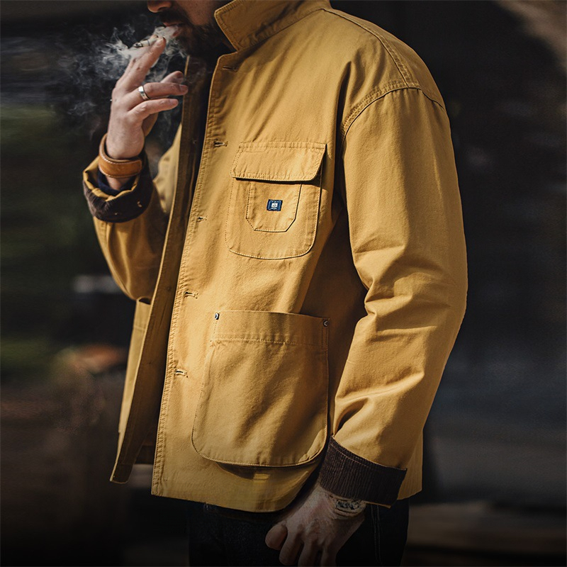 Maden Retro Safari Jackets Amikaki Flip Collar Hunting Coat