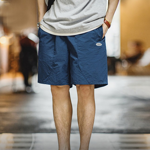 Maden casual nylon quick drying pleated shorts for outdoor sports thin straight leg capris