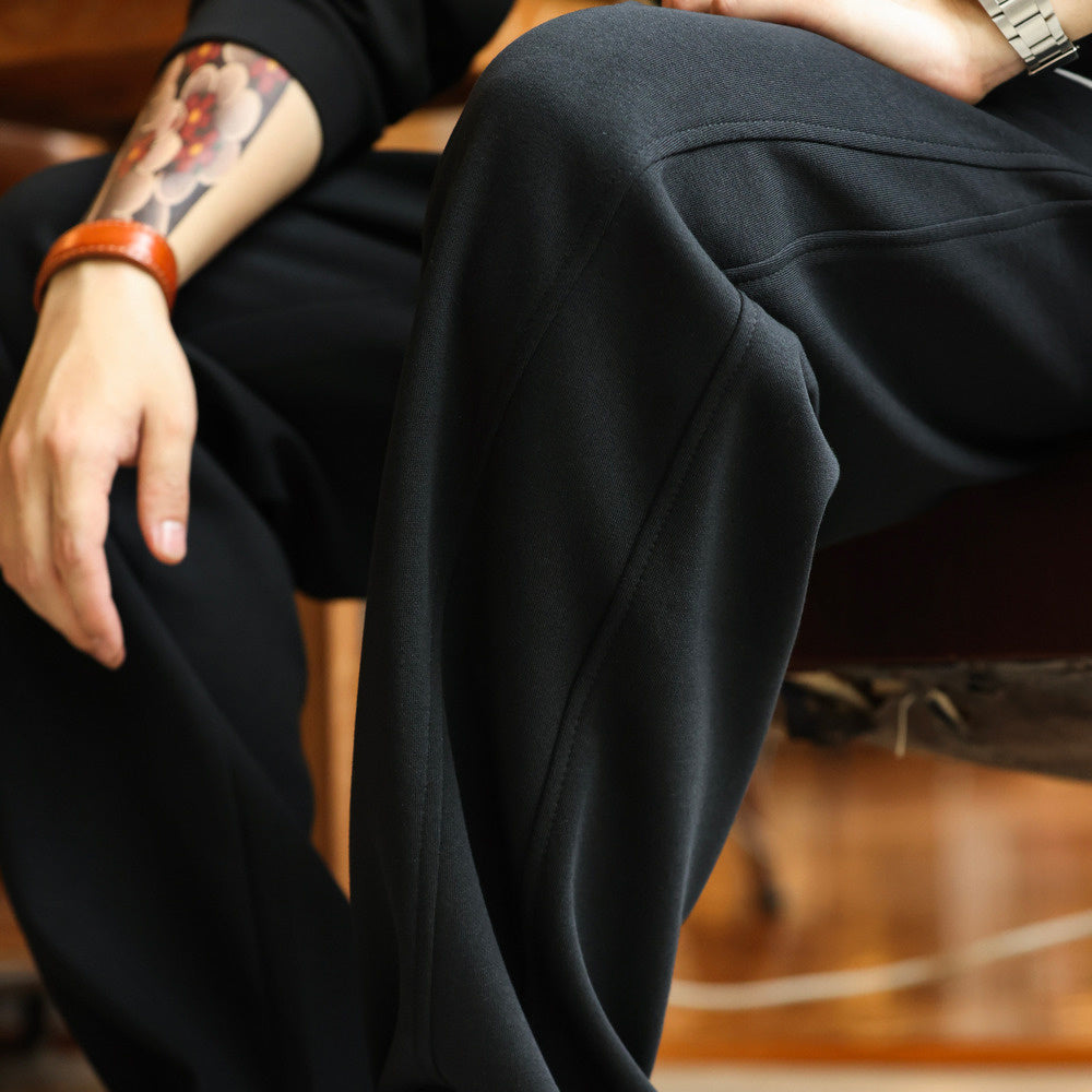 Slippery clean fit, loose drawstring, loose straight leg casual sports